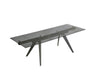 Mobital Dining Table Smoked Grey Noire Extending Dining Table Smoked Grey Glass With Iron Coloured Steel Base