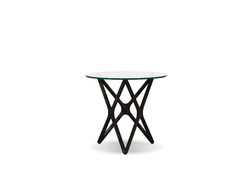 Mobital End Table Black Quasar 20" Low End Table Clear Glass  - Available in 2 Colours