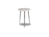 Mobital End Table Grey Italian Marble Kaii 18" Tall End Table With Distressed Forged Black Iron Legs - Available in 3 Colours