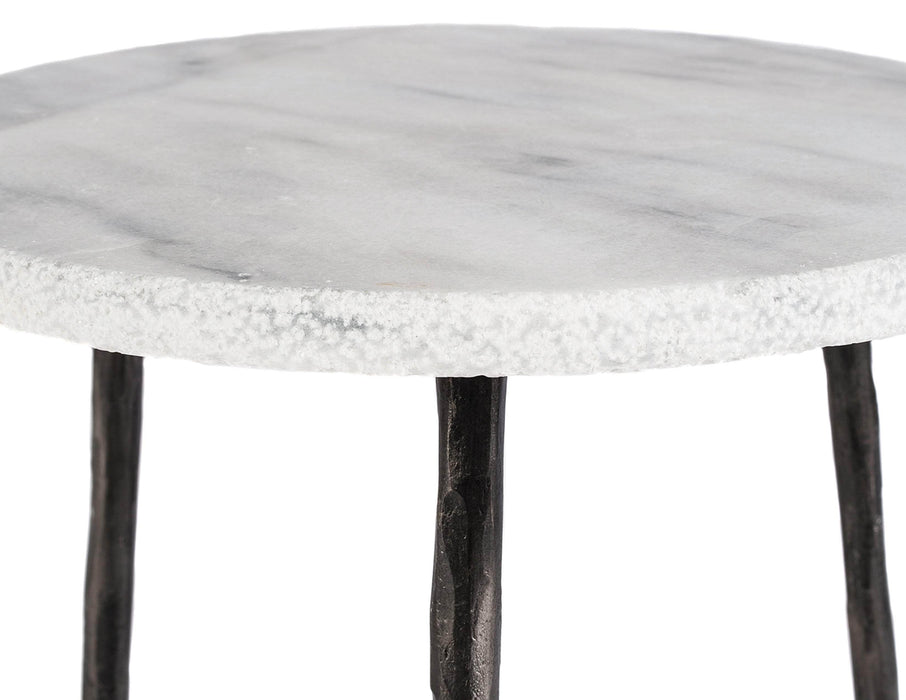 Mobital End Table Kaii 13" Low End Table With Distressed Forged Black Iron Legs - Available in 3 Colours