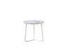Mobital Tripoli 17" Round Medium End Table with White Marble Top and White Powder Coated Base