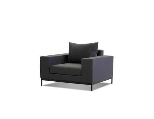 Mobital Jericho Lounge Chair in Sunbrella Charcoal Grey Fabric with Black Frame