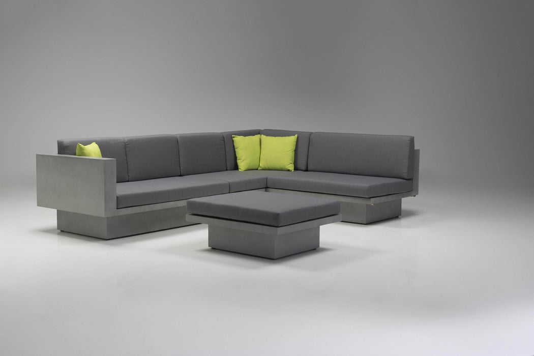 Mobital Sancho Sectional Sofa in Grey Fabric with Epoxy Concrete Texture