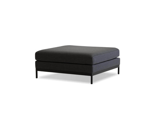 Mobital Jericho Ottoman in Sunbrella Charcoal Grey Fabric with Black Frame
