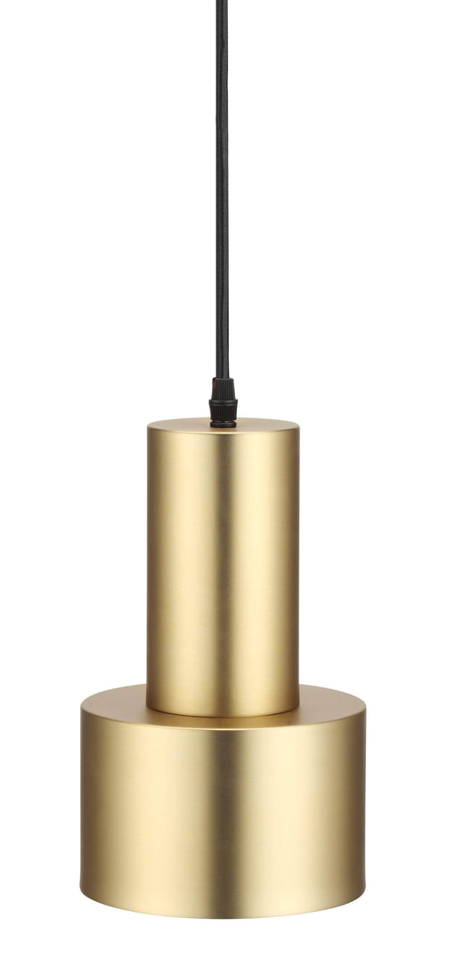 Mobital Magnum Pendant Lamp with Brass Plated Steel Shade and Matte Black Stem