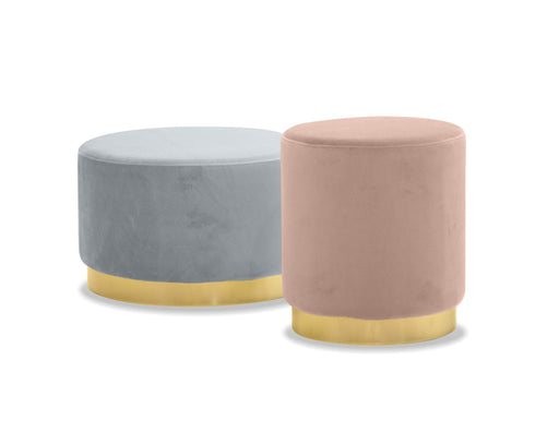 Mobital Pouf Pillbox Low Pouf With Electroplated Gold Base - Available in 2 Colours and Heights