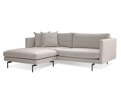 Mobital Tux Sectional Sofa in Light Grey Fabric with Black Power Coated Steel