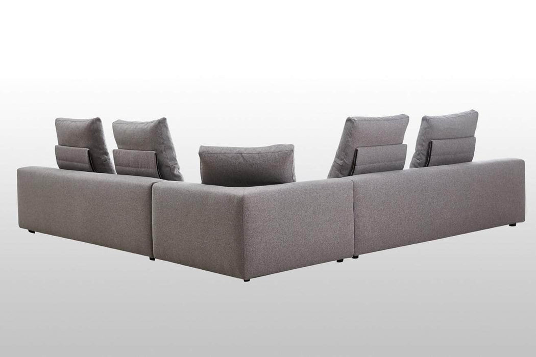 Mobital Sectional Smoke Tweed Flipout Sectional Smoke Tweed With Black Piping