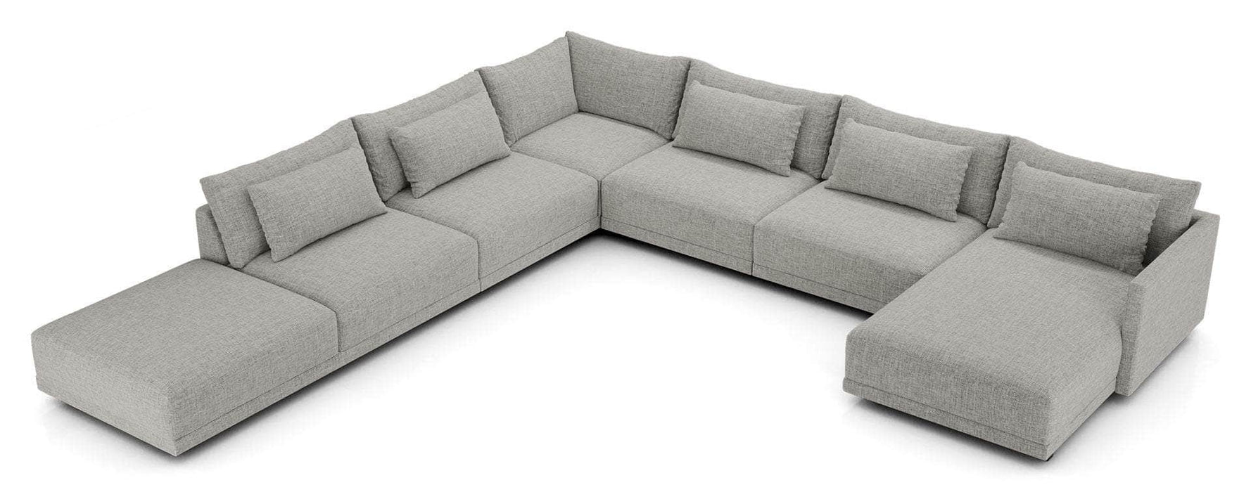 Pending - Modloft Sectionals Basel Modular Sofa Set 14 in Slate Pebble Fabric - Available in 2 Colours