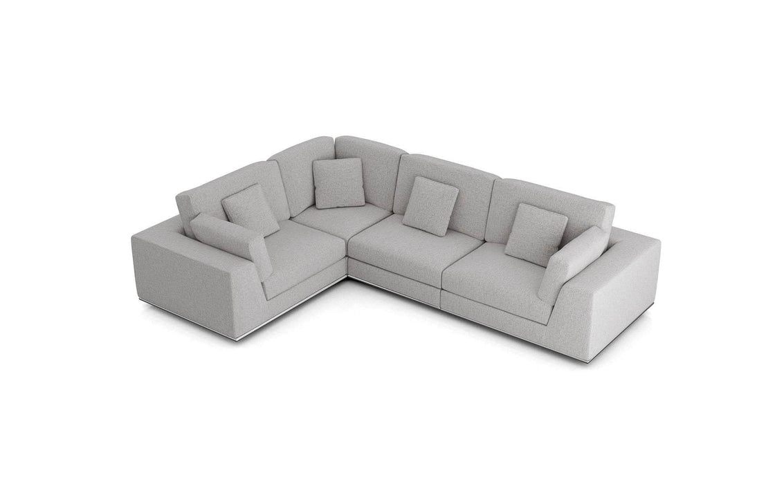 Pending - Modloft Sectionals Gris Fabric Perry Sectional 2 Arm Corner Compact Sofa - Available in 2 Colours