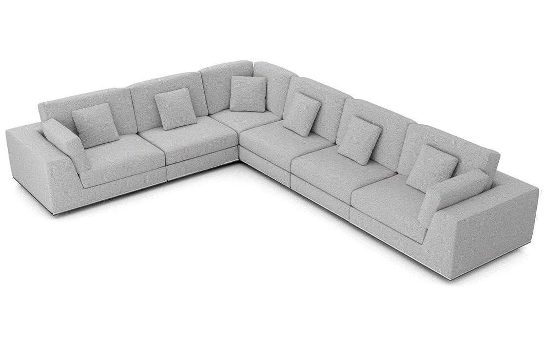 Pending - Modloft Sectionals Gris Fabric Perry Sectional Large 2 Arm Corner Sofa - Available in 2 Colours