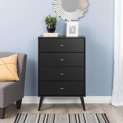 Milo Mid Century Modern 4-drawer Chest - Available in 4 Colours