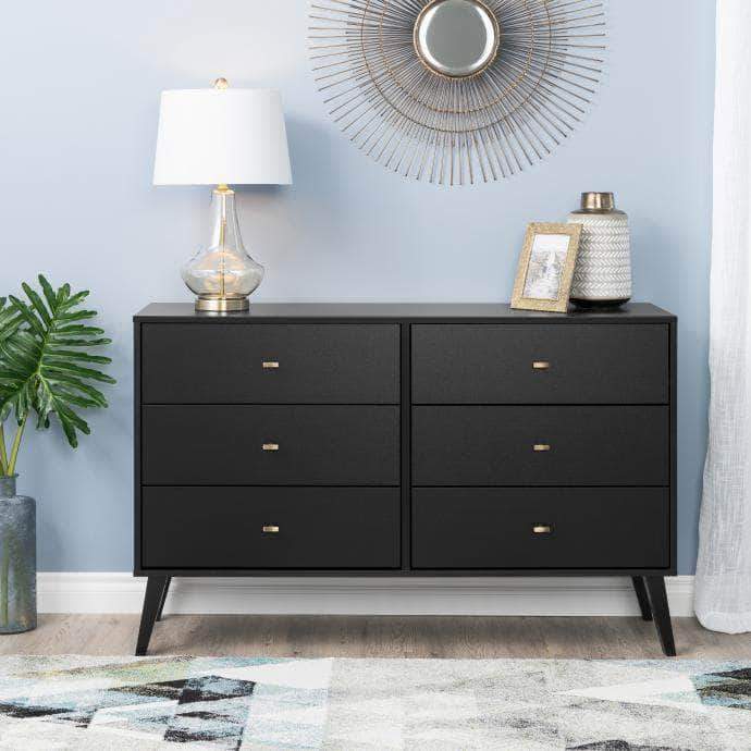 Milo Mid Century Modern 6-drawer Dresser - Available in 5 Colours