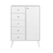 Pending - Modubox Chest White Milo 5-drawer Chest with Door - Available in 4 Colours
