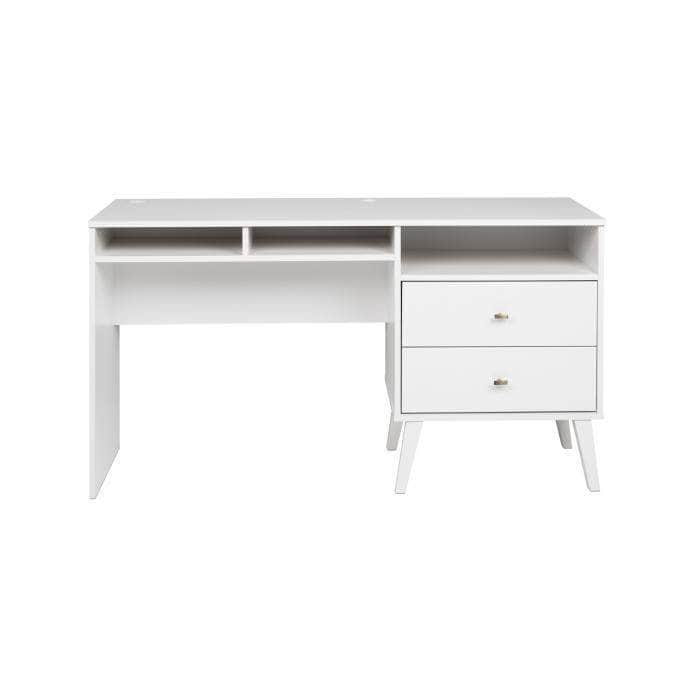 Pending - Modubox Desks White Milo Desk with Side Storage and 2 Drawers - Available in 3 Colours