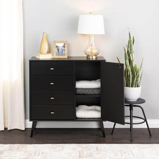 Pending - Modubox Drawer Chest Black Milo MCM 4-Drawer Chest with Door - Available in 3 Colours