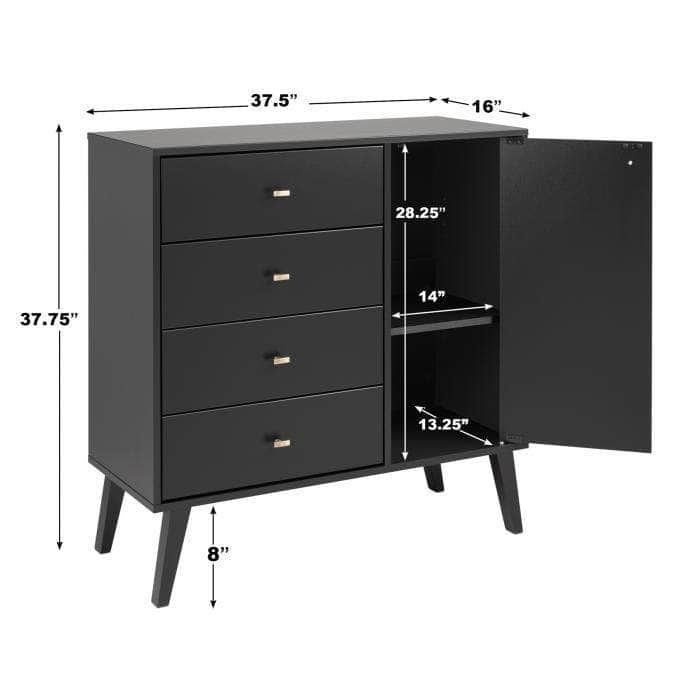 Pending - Modubox Drawer Chest Milo MCM 4-Drawer Chest with Door - Available in 3 Colours