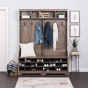 Pending - Modubox Drifted Grey 60" Wide Hall Tree with 24 Shoe Cubbies