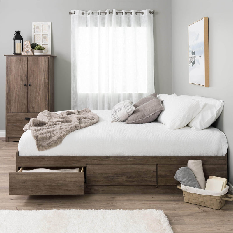 Pending - Modubox Platform Bed King Mate's Platform Storage Bed with 6 Drawers in Drifted Grey - Available in 2 Sizes