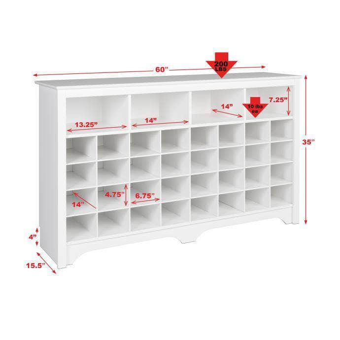 Pending - Modubox Shoe Cubby Console 60 Inch Shoe Cubby Console - Available in 2 Colours