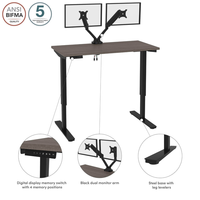 Pending - Modubox Standing Desk Universel 48W X 24D Standing Desk With Dual Monitor Arm - Available in 2 Colours