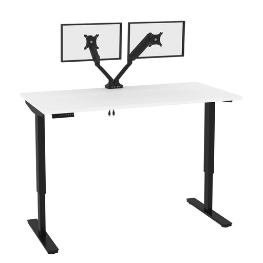 Pending - Modubox Standing Desk White Universel 60W X 30D Standing Desk With Dual Monitor Arm - Available in 2 Colours