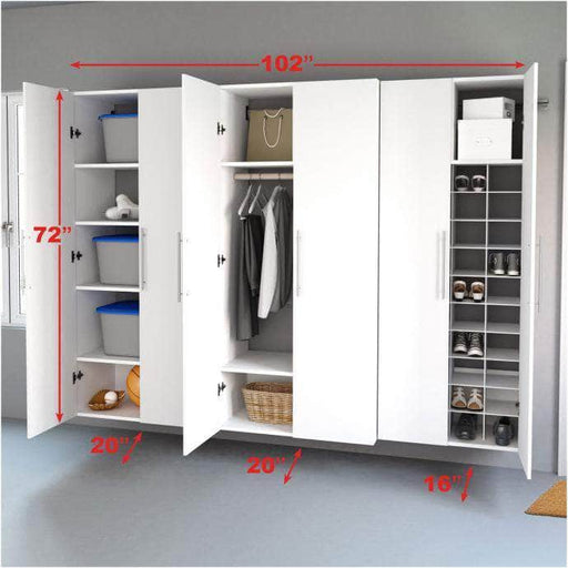 Pending - Modubox Storage Cabinet HangUps 102 Inch Storage Cabinet 3-Piece Set L - White