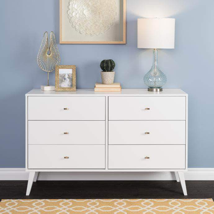 Milo Mid Century Modern 6-drawer Dresser - Available in 4 Colours