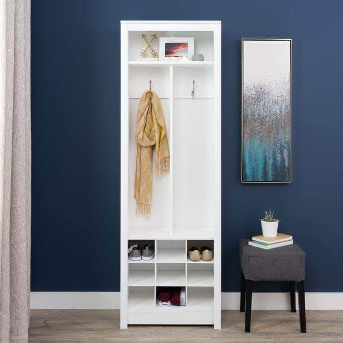 Space-Saving Entryway Organizer in White