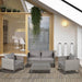 Pending - Outsunny 4 Piece PE Rattan Wicker Sofa Set Outdoor Conservatory Furniture Lawn Patio Coffee Table with Cushion, Grey