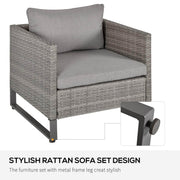 Pending - Outsunny 4 Piece PE Rattan Wicker Sofa Set Outdoor Conservatory Furniture Lawn Patio Coffee Table with Cushion, Grey