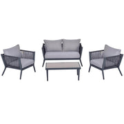 Pending - Outsunny 4 Piece PE Rattan Wicker Sofa Set Outdoor Conservatory Furniture Lawn Patio Coffee Table with Cushion Light Grey