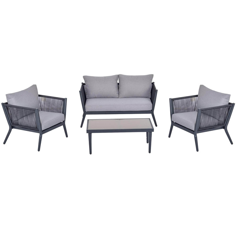Pending - Outsunny 4 Piece PE Rattan Wicker Sofa Set Outdoor Conservatory Furniture Lawn Patio Coffee Table with Cushion Light Grey