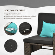 Pending - Outsunny 5 Piece Patio Rattan Wicker Sofa Set Adjustable Chaise lounge Furniture w/ Coffee Table & Ottoman for Patios, Garden, Backyard, Deep Grey