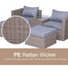 Pending - Outsunny 5 Piece Rattan Outdoor 2 Cushioned Single Sofa Chair Foot Stool Coffee Table Set