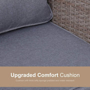 Pending - Outsunny 5 Piece Rattan Outdoor 2 Cushioned Single Sofa Chair Foot Stool Coffee Table Set