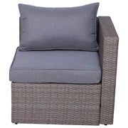 Pending - Outsunny 5 Piece Rattan Outdoor 2 Cushioned Single Sofa Chair Foot Stool Coffee Table Set