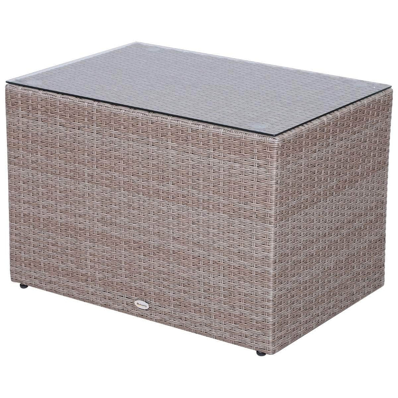 Pending - Outsunny 5 Piece Rattan Outdoor 2 Cushioned Single Sofa Chair Foot Stool Coffee Table Set