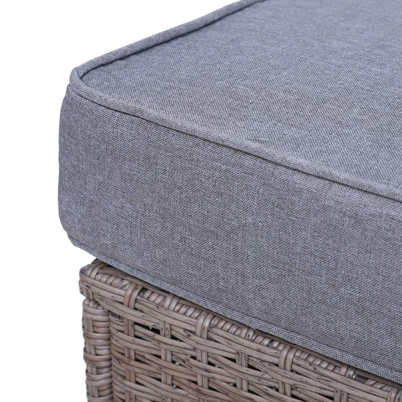 Pending - Outsunny 5 Piece Rattan Outdoor 2 Cushioned Single Sofa Chair Foot Stool Coffee Table Set