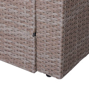 Pending - Outsunny 5 Piece Rattan Outdoor 2 Cushioned Single Sofa Chair Foot Stool Coffee Table Set