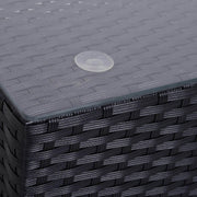 Pending - Outsunny 7 Piece Outdoor Wicker Sofa Set Patio Furniture All Weather Rattan Conversation Lounge Chair with Coffee Table Garden Couch Seat with Cushion Black Khaki