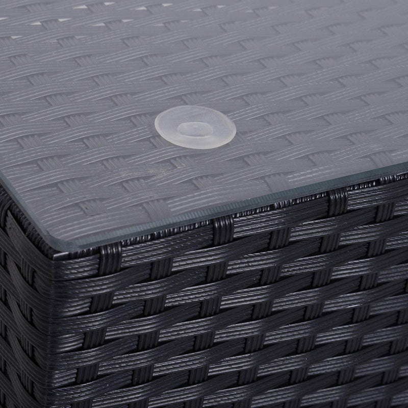 Pending - Outsunny 7 Piece Outdoor Wicker Sofa Set Patio Furniture All Weather Rattan Conversation Lounge Chair with Coffee Table Garden Couch Seat with Cushion Black Khaki