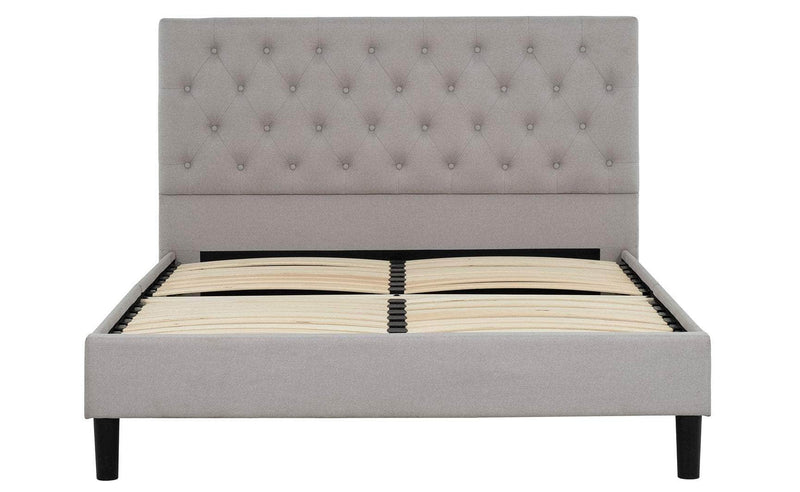 Pending - Primo International Bed Ellie Upholstered Grey Platform Bed - Available in 2 Colours