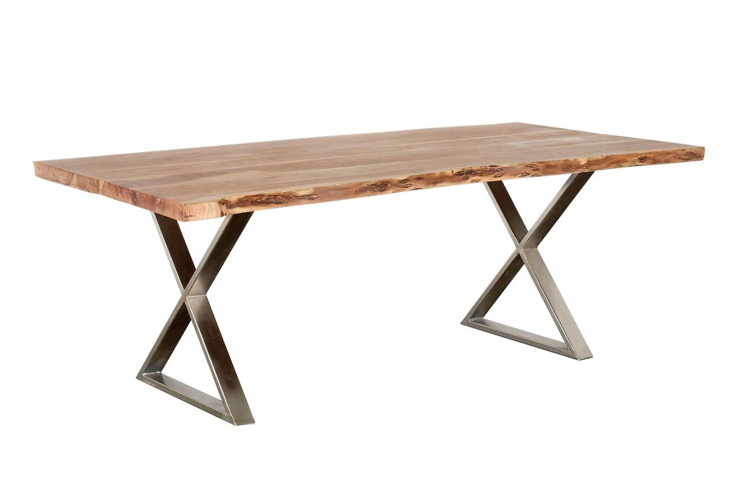 Pending - Primo International Dining Table Loomie 82" Wood And Metal Dining Table In Brown