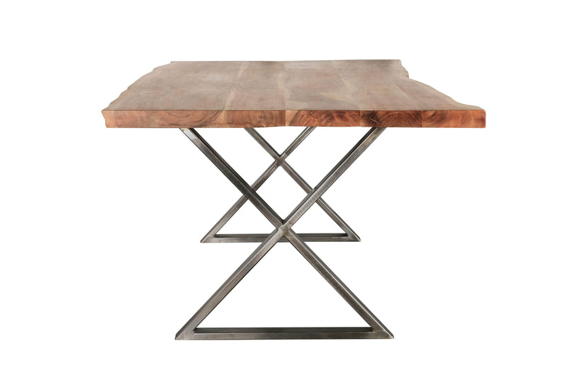 Pending - Primo International Dining Table Loomie 82" Wood And Metal Dining Table In Brown