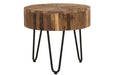 Pending - Primo International End Table Sawyer Rustic Wood Round End Table In Brown