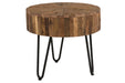 Pending - Primo International End Table Sawyer Rustic Wood Round End Table In Brown
