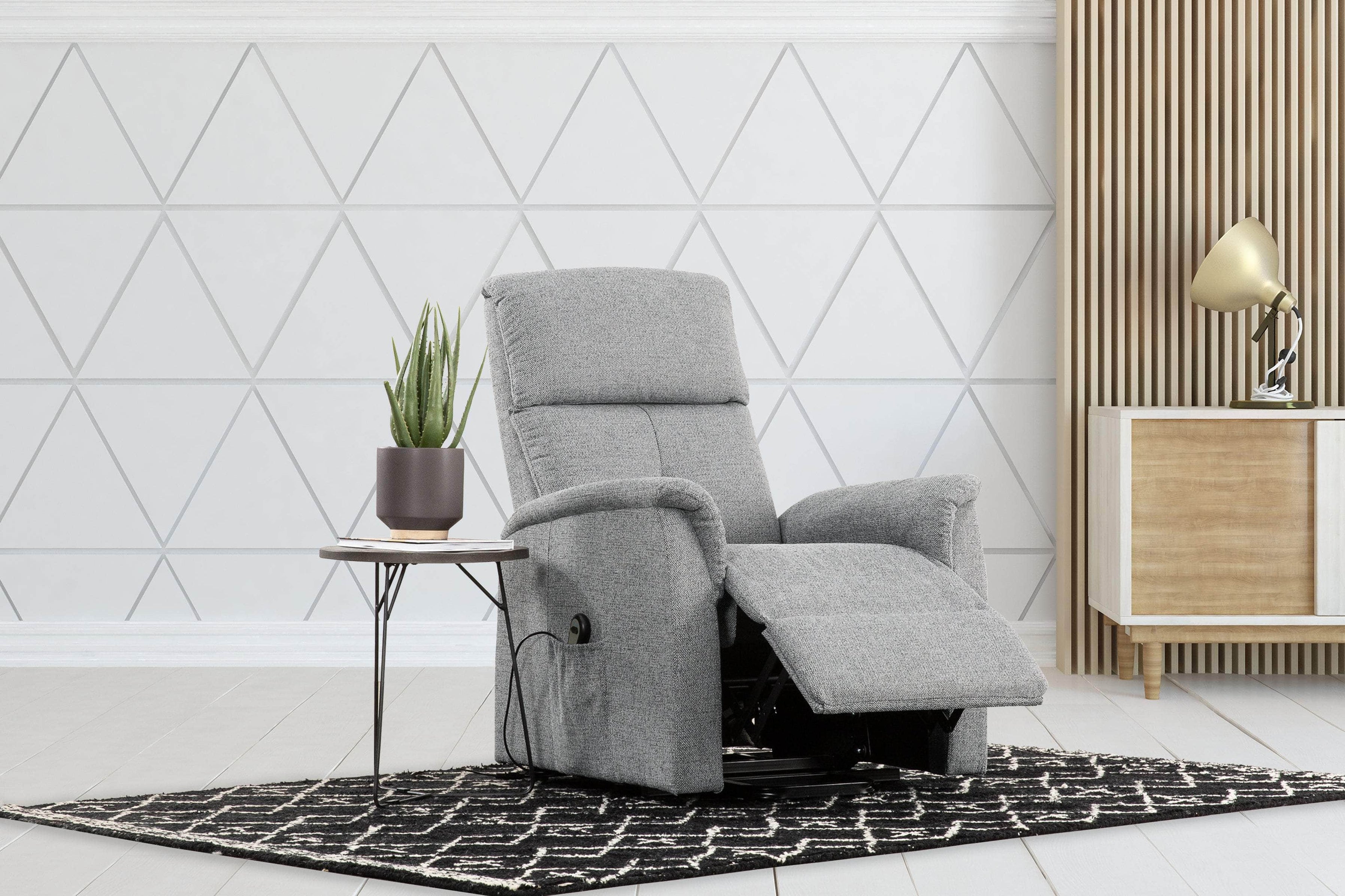 Primo International Evelyn Padded Power Lift Reclining Chair in Grey ...