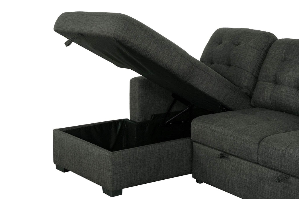 Pending - Primo International Sofa Bed Aimee Right Tufted Sectional Sofabed With Storage In Black