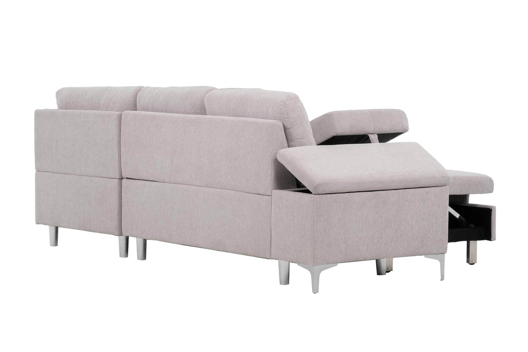 Pending - Primo International Sofa Bed Rutherford Sectional Sofa Bed With Storage In Grey